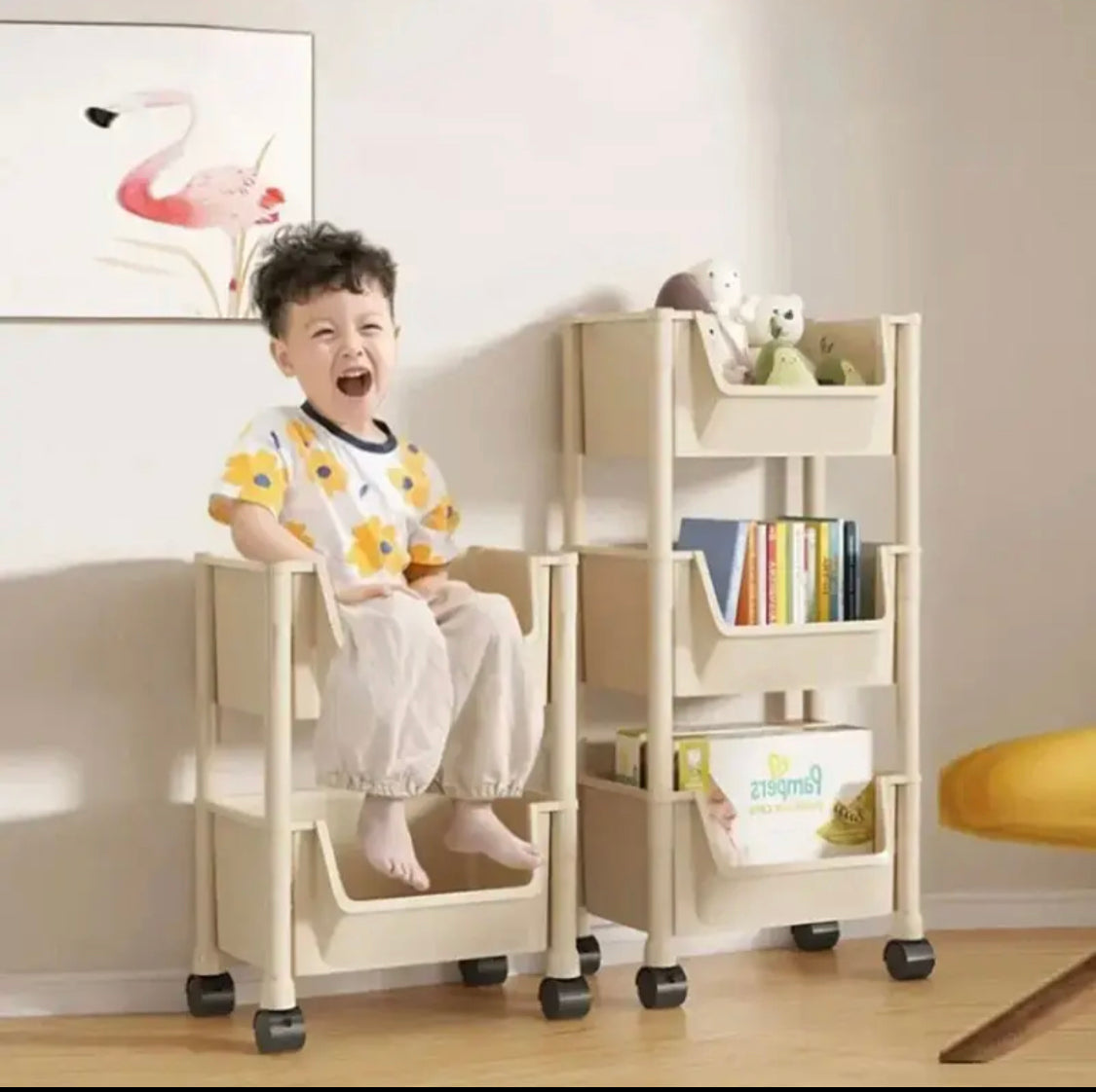 3 Layer Trolley Bookshelf, Multifunctional Storage Rack Trolley, Portable Mobile Display Shelf 3 Layer Trolley Bookshelf, Multifunctional Storage Rack Trolley, Portable Mobile Display Shelf